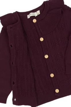New Petit Piao Dalia Knit Cardigan, , 92 cm Dark Grape