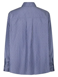 Sale Neo Noir Dalma B Stripe Stone Skjorte, , 38 Midnight Blue
