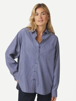 Sale Neo Noir Dalma B Stripe Stone Skjorte, , 38 Midnight Blue
