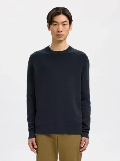 Selected Homme Dane Structure Crew Neck Striktrøje, , L* Strik
