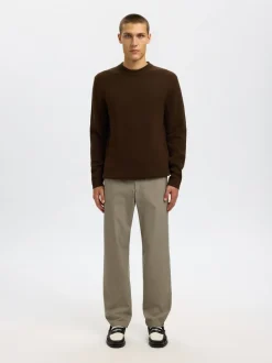 Discount Selected Homme Dane Structure Crew Neck Striktrøje, , M Demitasse