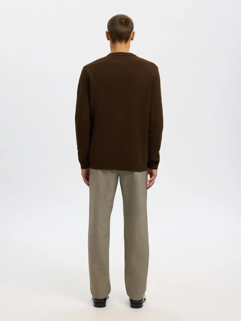 Discount Selected Homme Dane Structure Crew Neck Striktrøje, , M Demitasse