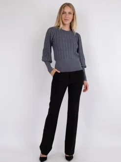 Neo Noir Dary Glitter Strikbluse, , 34 Steel Grey