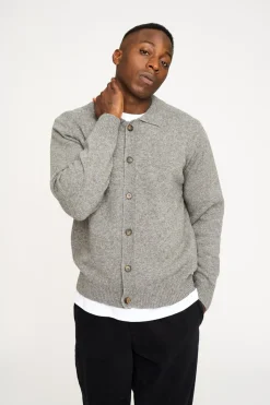 Best Resteröds Dean Knit Cardigan, , M Light Grey Melange