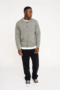 Best Resteröds Dean Knit Cardigan, , M Light Grey Melange