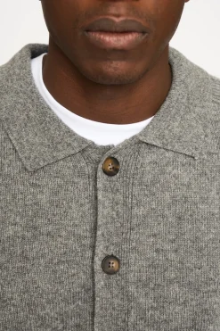 Best Resteröds Dean Knit Cardigan, , M Light Grey Melange