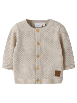 New Name It Denver Langærmet Cardigan, , 86 cm Peyote Melange