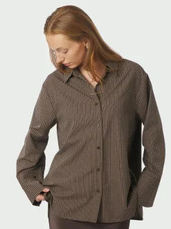 Neo Noir Dita Striped Line Skjorte, , 36 Dark Brown