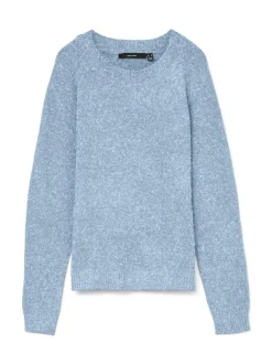 Online Vero Moda Doffy LS Striktrøje, , M Cashmere Blue Melange