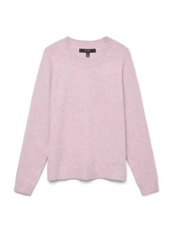 Discount Vero Moda Doffy LS Striktrøje, , M Pink-A-Boo