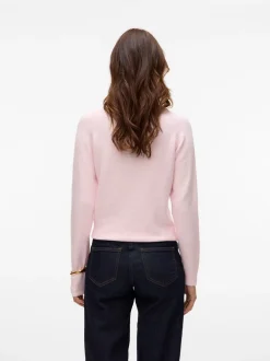 Discount Vero Moda Doffy LS Striktrøje, , M Pink-A-Boo