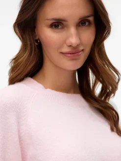 Discount Vero Moda Doffy LS Striktrøje, , M Pink-A-Boo