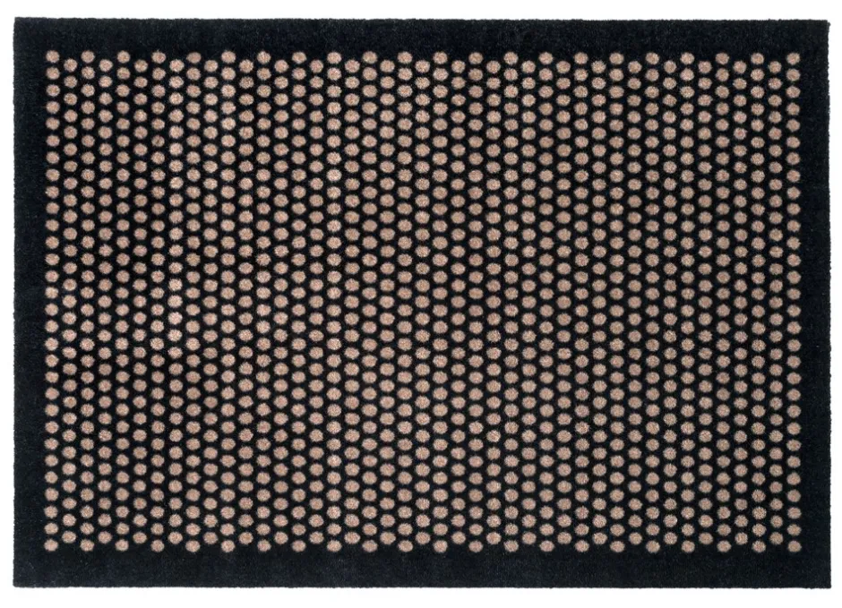Outlet Tica Copenhagen Dot Gulvmåtte, , 90x130 cm Sort/Sand