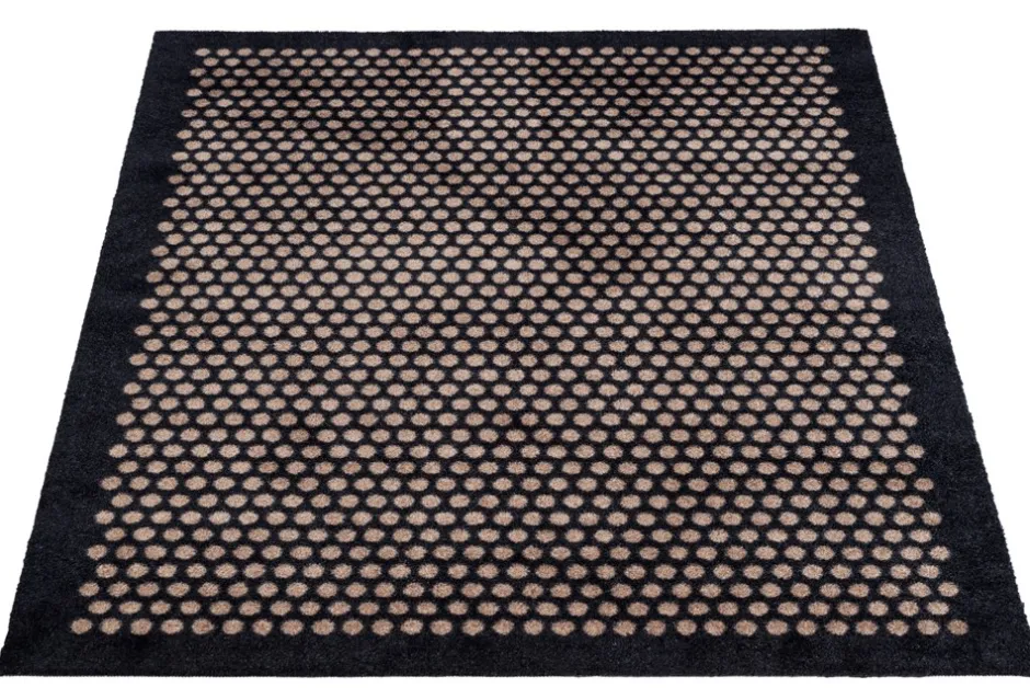 Outlet Tica Copenhagen Dot Gulvmåtte, , 90x130 cm Sort/Sand