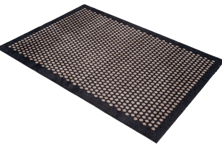 Outlet Tica Copenhagen Dot Gulvmåtte, , 90x130 cm Sort/Sand