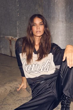 Best Haute L’Amitié Drift Mix Logo Bluse, , L Black