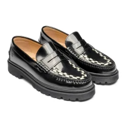 Discount Playboy Footwear Duncan Loafers, , 46 Black/White Polido