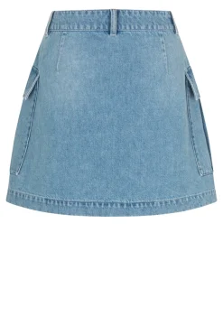Sale Second Female Dustine Mini Nederdel, , XL Denim Blue
