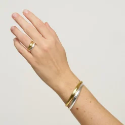 Sale Pure By Nat Echo Ring, , 54 Mix Silver/Gold
