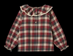 Clearance Wheat Elin Bluse, , 128 cm Red Blue Check