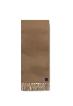 Hot Calvin Klein Emblem Brushed Wool Tørklæde, Walnut