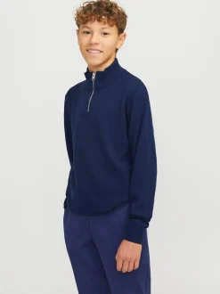 Jack & Jones Junior Emil Half Zip Striktrøje, , 164 cm*Børn Strik & Sweatshirts