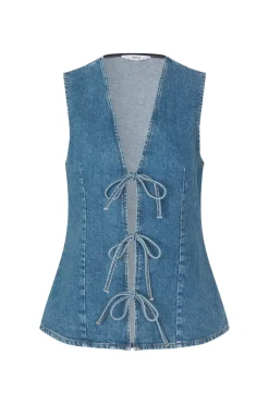 Hot Envii Enatenna Denim Vest, , 34 Worn Dark Blue