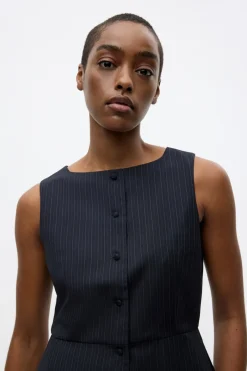 New Envii Enfresno Vest, , 40 Dark Navy Pinstripe