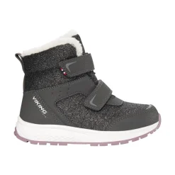Discount Viking Equip Glitter Warm WP 2V Støvler, Charcoal, 32 Charcoal/Dusty Pink
