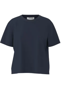 New Selected Women Essential Boxy T-shirt, , S Dark Sapphire