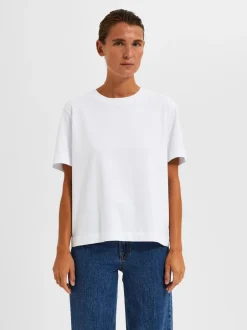 Sale Selected Women Essential Boxy T-shirt, , M Hvid