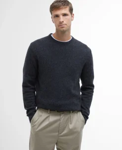 Sale Barbour Essential Patch Crew Striktrøje, , L Charcoal