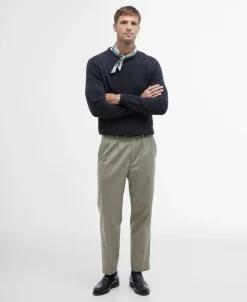 Sale Barbour Essential Patch Crew Striktrøje, , L Charcoal