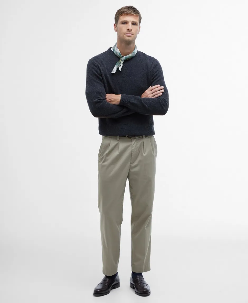 Sale Barbour Essential Patch Crew Striktrøje, , L Charcoal