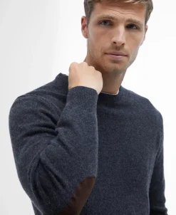 Sale Barbour Essential Patch Crew Striktrøje, , L Charcoal
