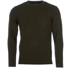 Outlet Barbour Essential Patch Crew Striktrøje, , L Seaweed