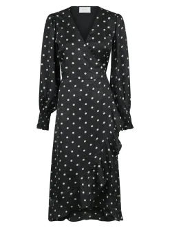 Neo Noir Eva Retro Dot Kjole, , 34 Black
