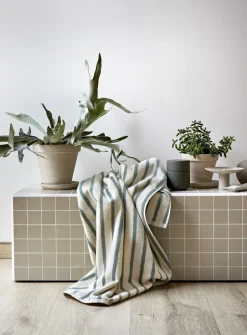 Hot Høie Everyday Stripe Håndklæde, , 70x140 cm Aqua