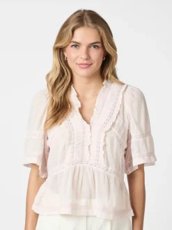 Clearance Neo Noir Evienne S Voile Top, , 36 Light Pink
