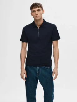 Selected Homme Fave Zip Polo, , XL* T-Shirts & Poloer