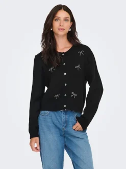 Online JDY Faye Bow Cardigan, , L Black