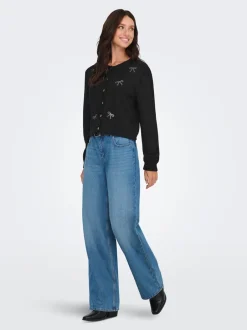 Online JDY Faye Bow Cardigan, , L Black