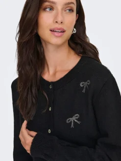 Online JDY Faye Bow Cardigan, , L Black