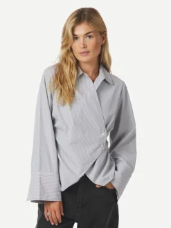 Neo Noir Fenli Striped Skjorte, , 38 Grey