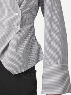 Neo Noir Fenli Striped Skjorte, , 38 Grey