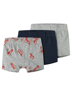 Online Name It Firetruck 3-pak Boxershorts, , 98 cm Grey Melange