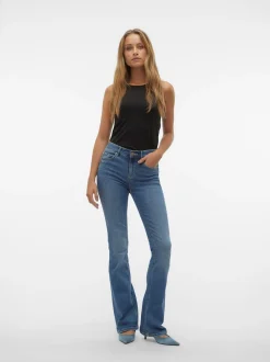 Hot Vero Moda Flash Flared Jeans, , XS/L32 Medium Blue Denim
