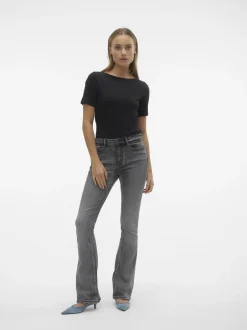 Hot Vero Moda Flash Flared Jeans, , XL/L32 Medium Grey Denim