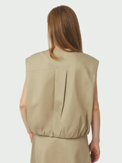Hot Neo Noir Flo Balloon Twill Vest, , 40 Taupe