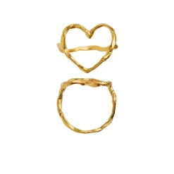 Outlet Stine A Funky Heart Ring, , 56 Goldplated